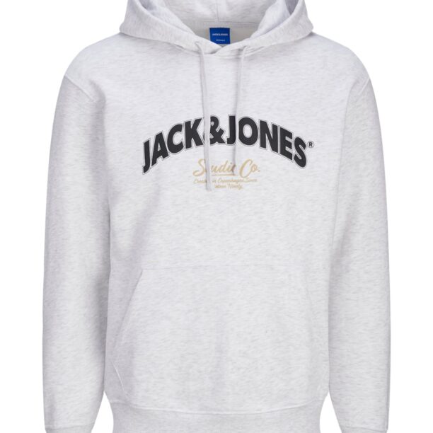 JACK & JONES Bluză de molton 'BRONX ARCH'  albastru deschis / gri deschis / negru / alb