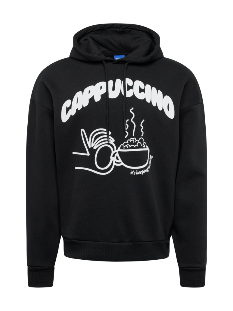 JACK & JONES Bluză de molton 'CAPPA'  negru / alb