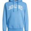 JACK & JONES Bluză de molton 'JJEJosh'  albastru deschis / alb