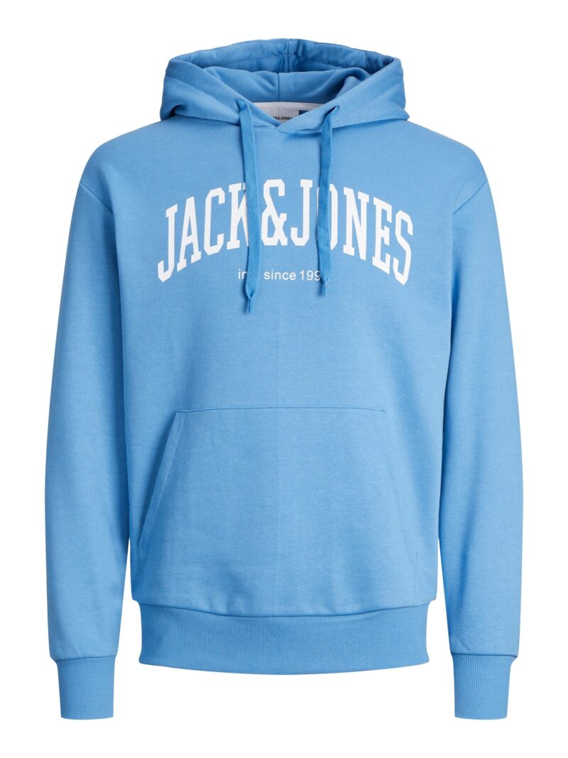 JACK & JONES Bluză de molton 'JJEJosh'  albastru deschis / alb