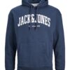 JACK & JONES Bluză de molton 'JJEJosh'  bleumarin / alb