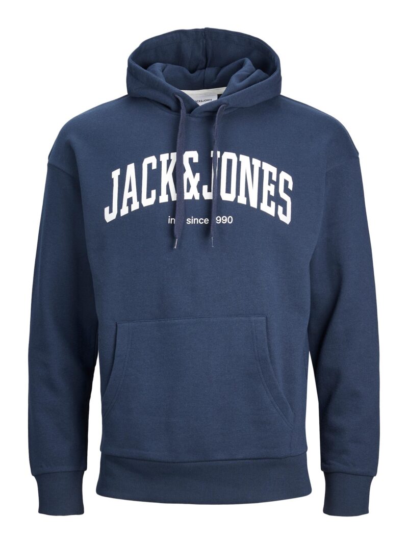 JACK & JONES Bluză de molton 'JJEJosh'  bleumarin / alb