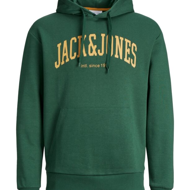 JACK & JONES Bluză de molton 'JJEJosh'  galben / verde închis