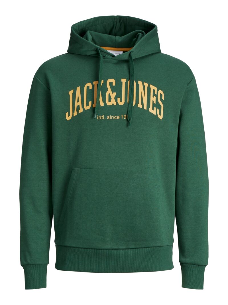 JACK & JONES Bluză de molton 'JJEJosh'  galben / verde închis