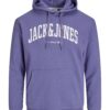 JACK & JONES Bluză de molton 'JJEJosh'  lila / alb