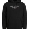 JACK & JONES Bluză de molton 'JPRBLUArchie'  negru / alb