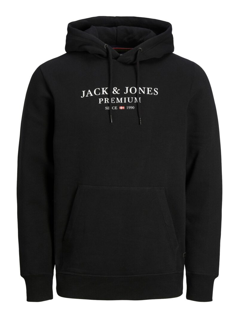 JACK & JONES Bluză de molton 'JPRBLUArchie'  negru / alb