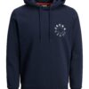 JACK & JONES Bluză de molton 'Warrior'  bleumarin / alb