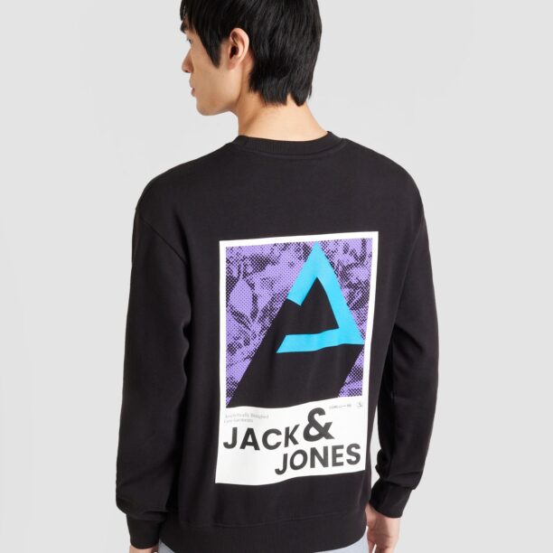 JACK & JONES Bluză de molton  albastru / lila / negru / alb preţ