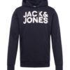 JACK & JONES Bluză de molton  bleumarin / alb