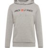 JACK & JONES Bluză de molton  gri amestecat / portocaliu / negru