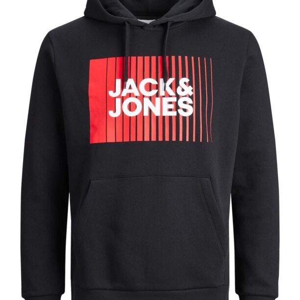 JACK & JONES Bluză de molton  roșu pastel / negru / alb