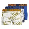 JACK & JONES Boxeri 'CALM LEAVES'  albastru / bleumarin / portocaliu / alb