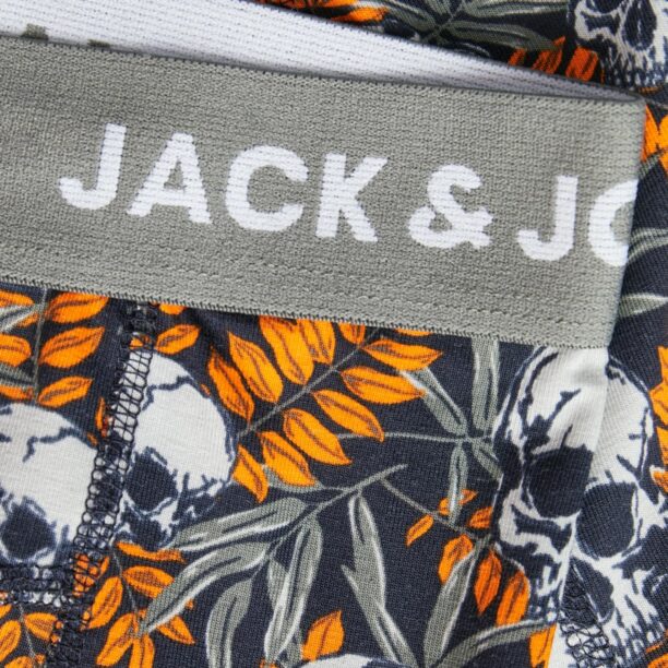 Cumpăra JACK & JONES Boxeri 'JACHugo Skulls'  albastru noapte / verde pin / portocaliu / alb