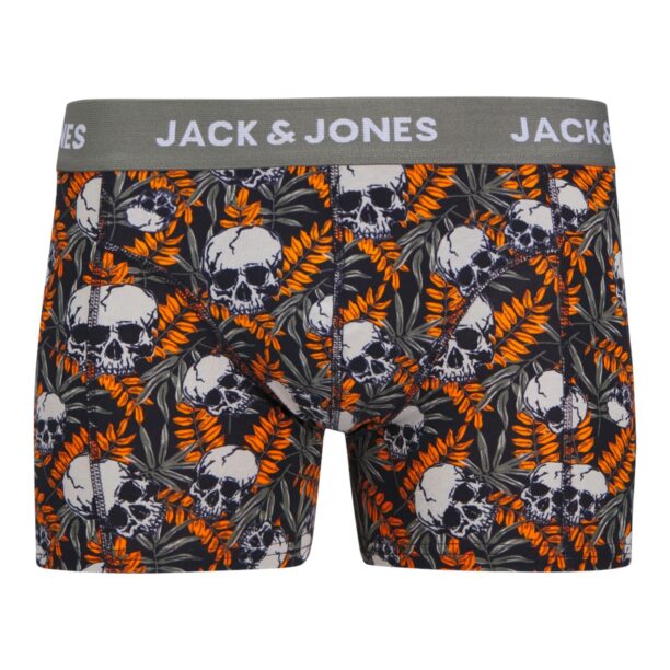 JACK & JONES Boxeri 'JACHugo Skulls'  albastru noapte / verde pin / portocaliu / alb