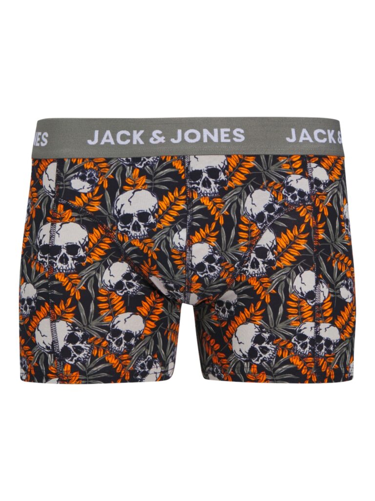 JACK & JONES Boxeri 'JACHugo Skulls'  albastru noapte / verde pin / portocaliu / alb