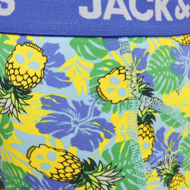 Original JACK & JONES Boxeri 'JACPINEAPPLE SKULL'  albastru / galben / verde / alb