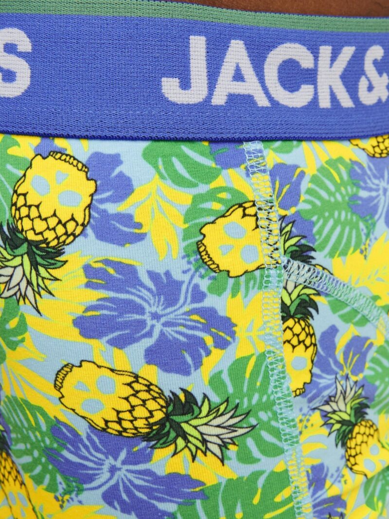 Original JACK & JONES Boxeri 'JACPINEAPPLE SKULL'  albastru / galben / verde / alb