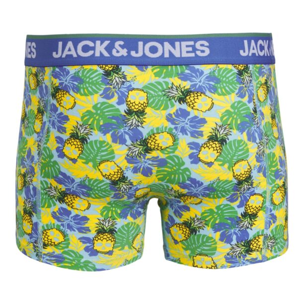 JACK & JONES Boxeri 'JACPINEAPPLE SKULL'  albastru / galben / verde / alb