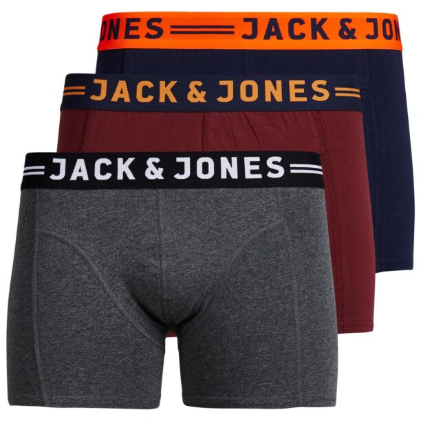 JACK & JONES Boxeri 'Lichfield'  bleumarin / portocaliu / roșu vin