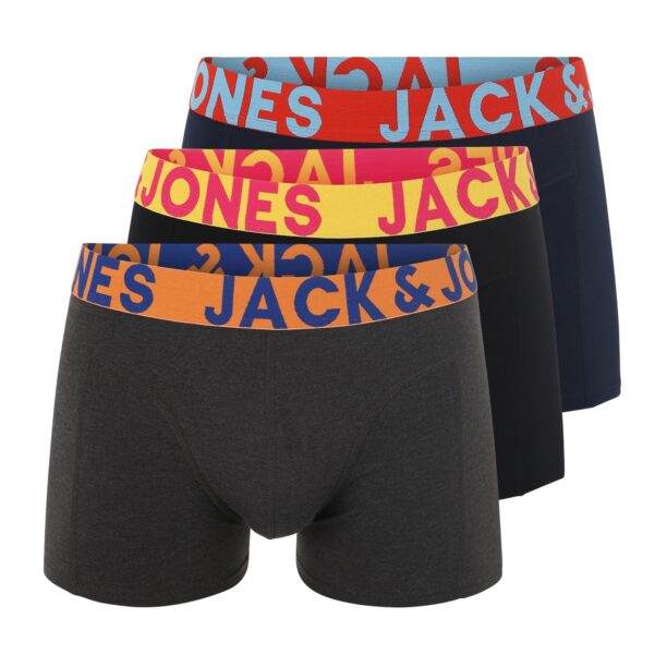 JACK & JONES Boxeri 'Sense'  albastru închis / gri metalic / portocaliu / negru