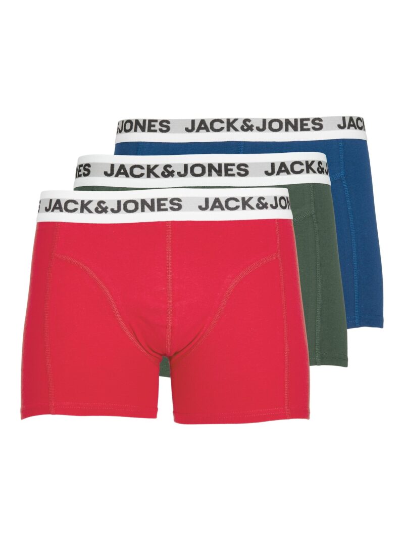 JACK & JONES Boxeri  roșu / negru / alb