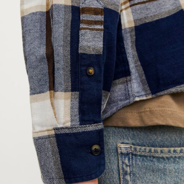 JACK & JONES Cămașă 'CLASSIC'  bej deschis / bleumarin / maro preţ