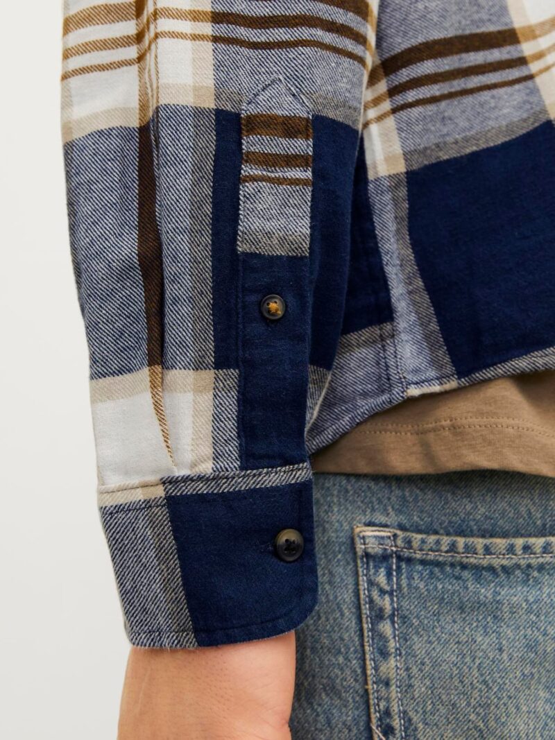 JACK & JONES Cămașă 'CLASSIC'  bej deschis / bleumarin / maro preţ