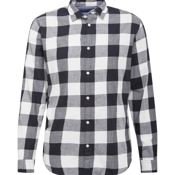 JACK & JONES Cămașă 'Gingham'  negru / alb