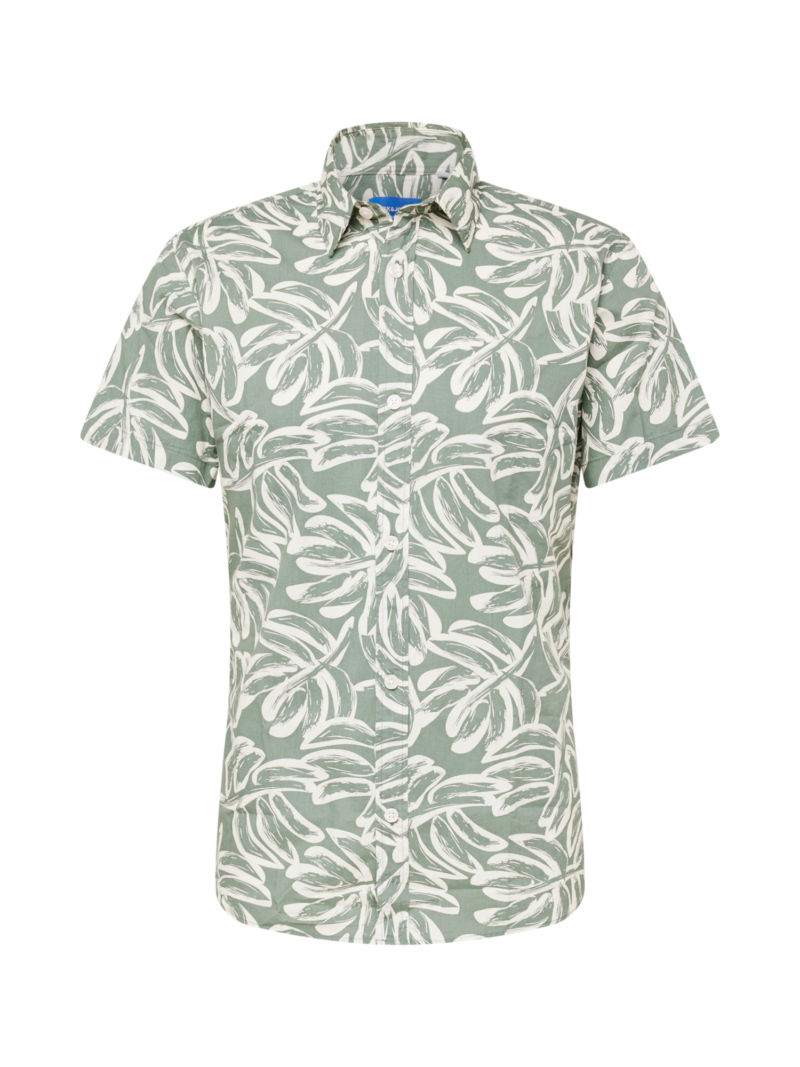 JACK & JONES Cămașă 'JORLafayette'  verde pastel / alb