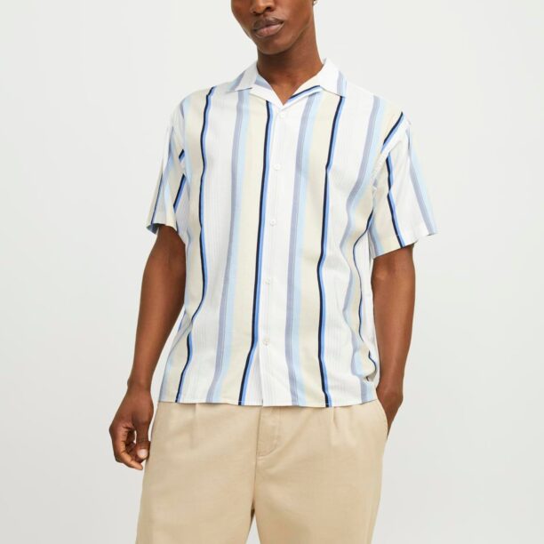 JACK & JONES Cămașă 'Palma Resort'  bej / albastru / negru / alb