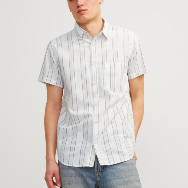 JACK & JONES Cămașă  ecru / opal / alb