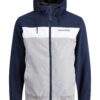 JACK & JONES Geacă de primăvară-toamnă 'Rush'  bleumarin / gri amestecat / alb