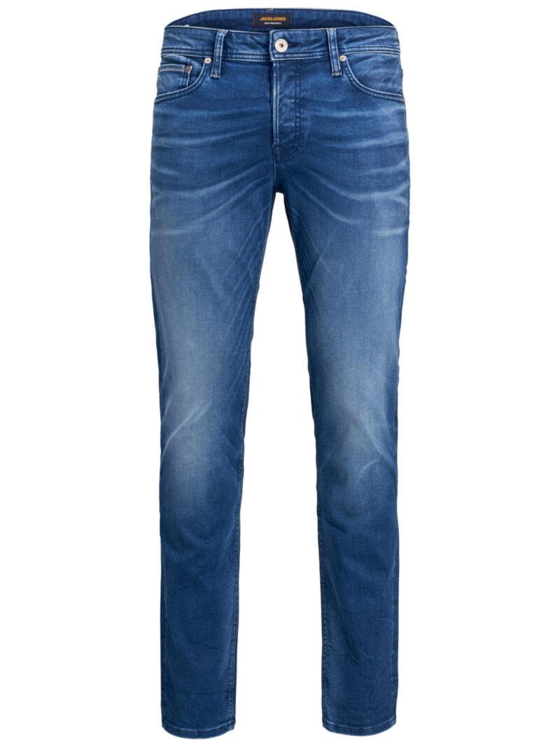 JACK & JONES Jeans 'Tim'  albastru denim / maro