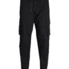 JACK & JONES Pantaloni cu buzunare 'Kane Noah'  negru / alb murdar