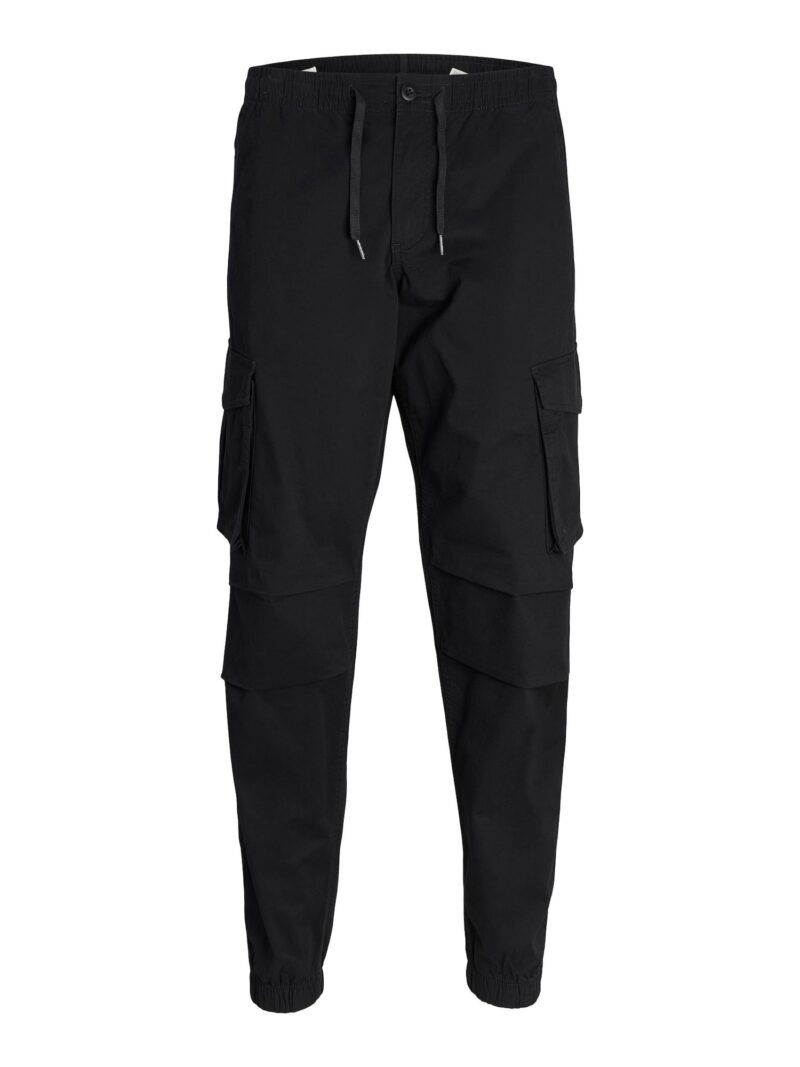 JACK & JONES Pantaloni cu buzunare 'Kane Noah'  negru / alb murdar