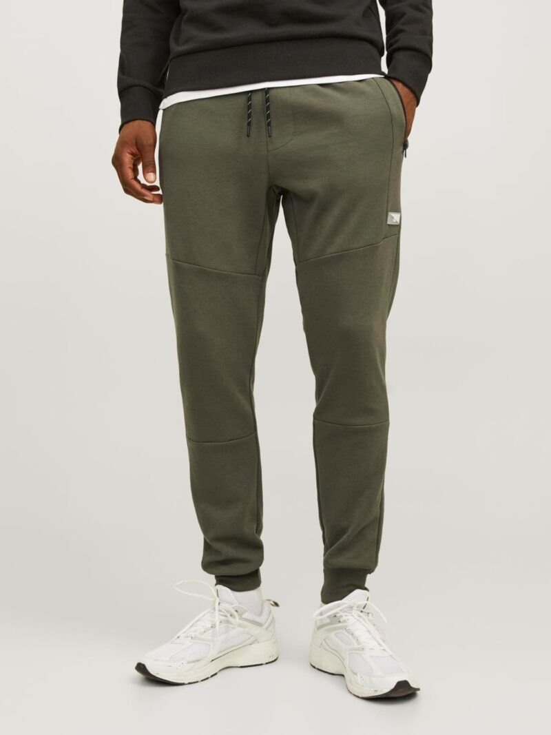 JACK & JONES Pantaloni  oliv / alb