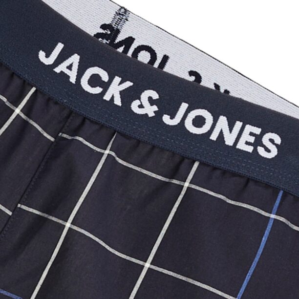 JACK & JONES Pijama lungă  bej / albastru / negru