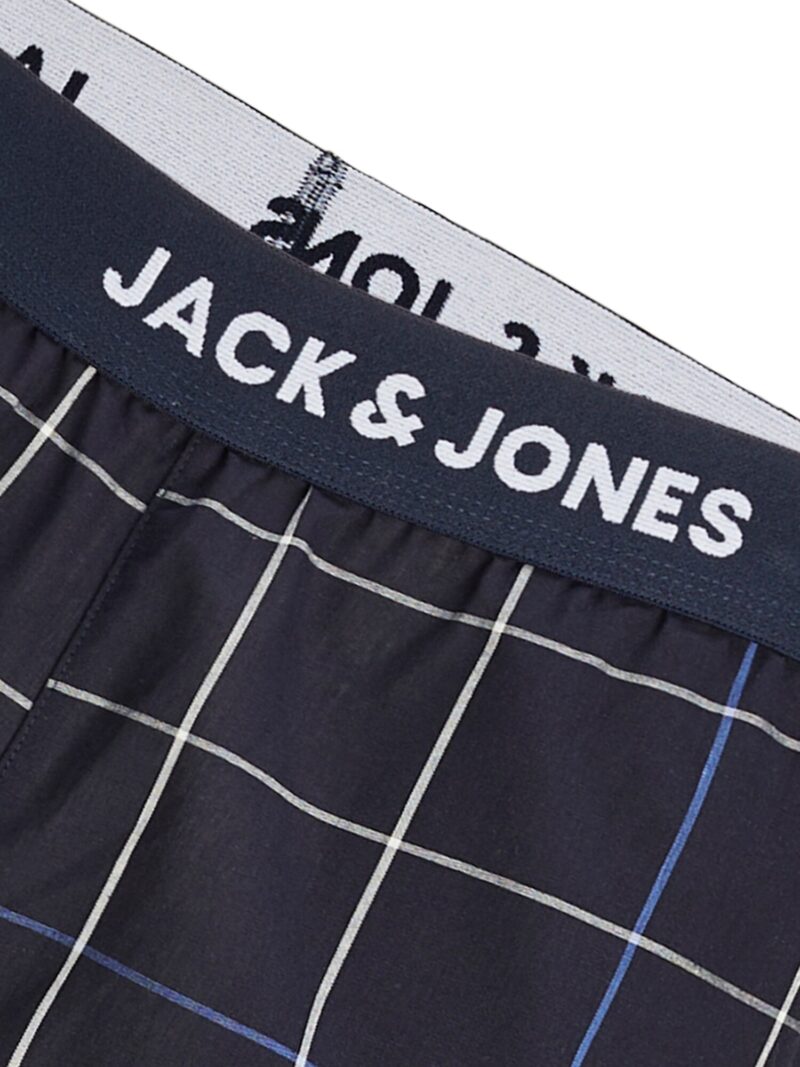 JACK & JONES Pijama lungă  bej / albastru / negru