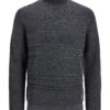 JACK & JONES Pulover 'DAVIS'  gri / negru