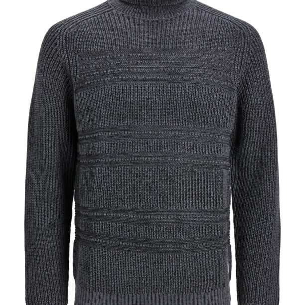 JACK & JONES Pulover 'DAVIS'  gri / negru