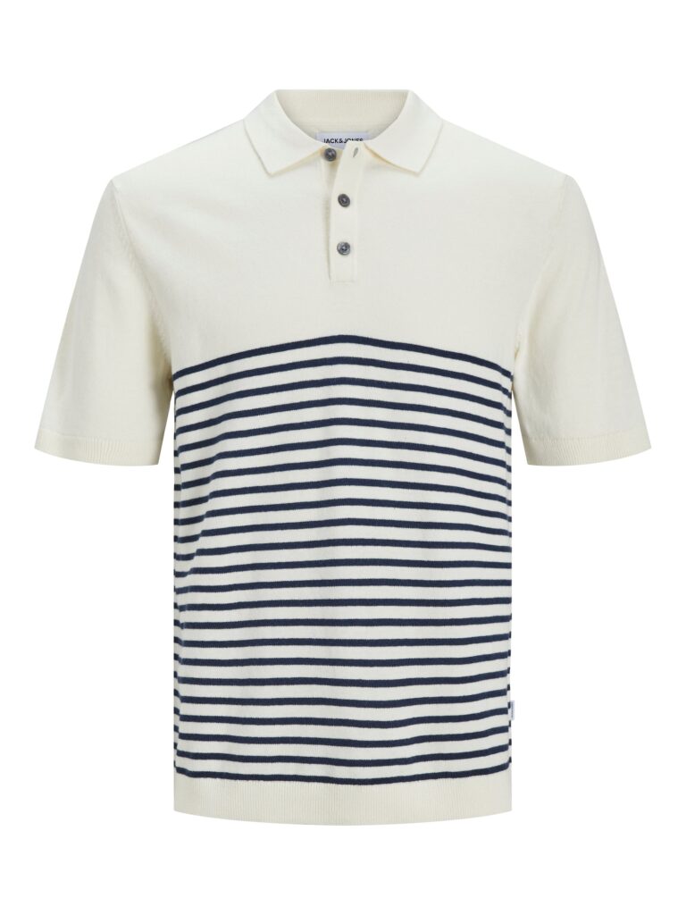 JACK & JONES Pulover 'Emil'  albastru marin / alb