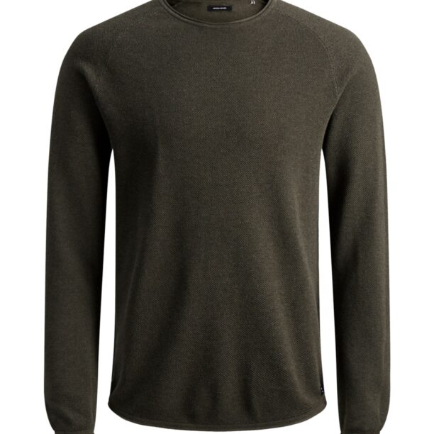 JACK & JONES Pulover 'Hill'  albastru marin / verde amestecat / alb