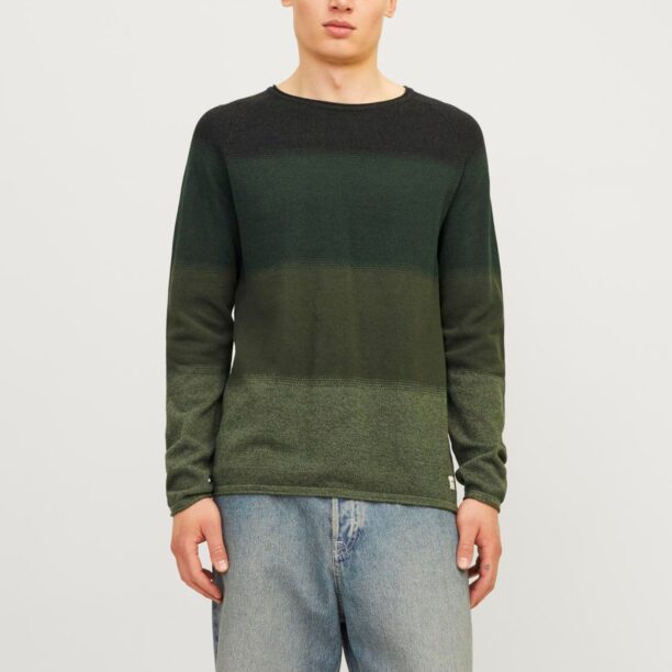 JACK & JONES Pulover 'Hill'  verde / verde pin / verde închis / verde amestecat