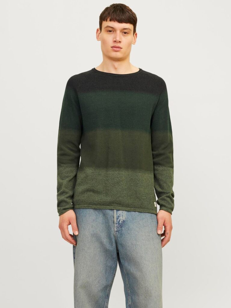 JACK & JONES Pulover 'Hill'  verde / verde pin / verde închis / verde amestecat