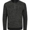 JACK & JONES Pulover 'JCOSpace'  negru / negru amestecat