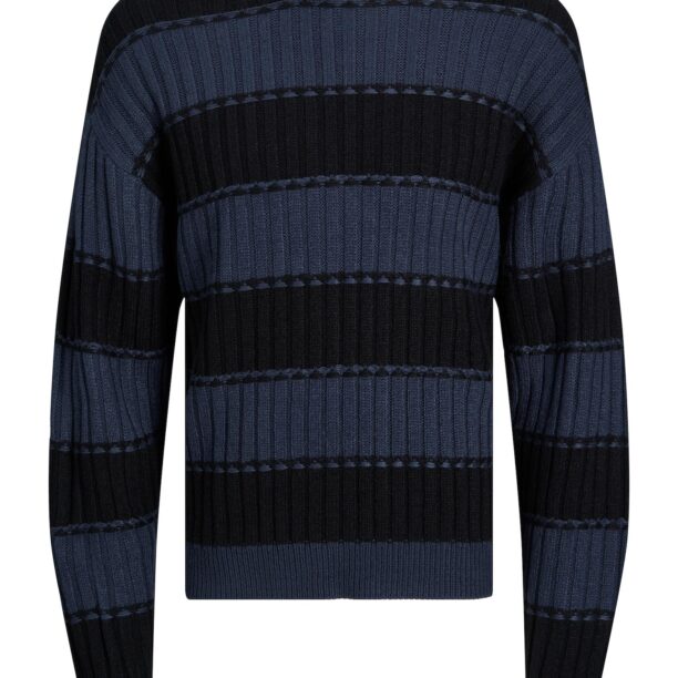 JACK & JONES Pulover 'LUCA'  albastru închis / negru