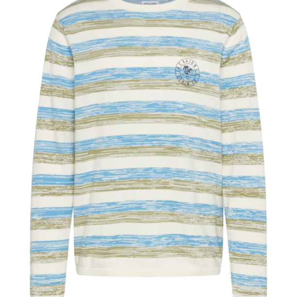 JACK & JONES Pulover 'MARIO'  azuriu / verde / alb