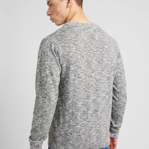 JACK & JONES Pulover 'Tampa'  albastru noapte / gri / alb preţ