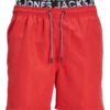 JACK & JONES Șorturi de baie 'JPSTFji'  roșu / negru / alb